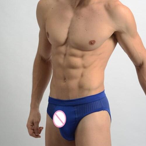 Cheap Men Underwear Low Waist Sexy Briefs Trunks Hot Men Briefs Pure Color Cuecas Gay Underwear Shorts Briefs