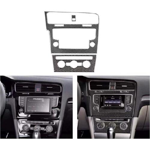 Carbon Fiber Car Interior Inner Air Condition Center Consol Panel Stickers Fit For VW Golf 7 MK7 2014-2017 Car Styling