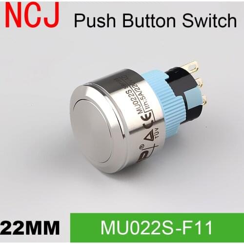 NCJ 22mm Metal Push Button Switch IP67 Maintained Alternate Latching & self-reset Momentary Reset 5A