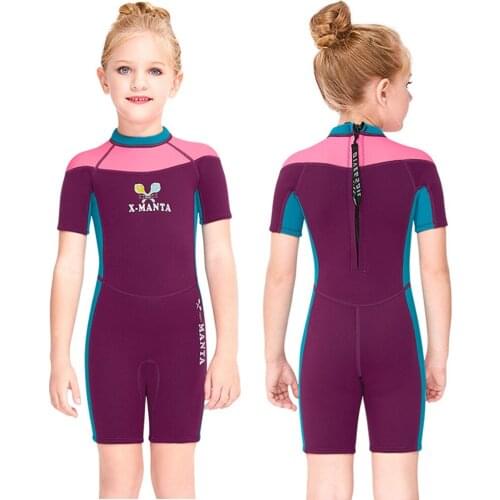 Girls 2.5MM Neoprene Wetsuit Surf Children Rash Guard Swimming Windsurf Kitesurf Kids Clothes Scuba Diving Bathing Suit Swimsuit