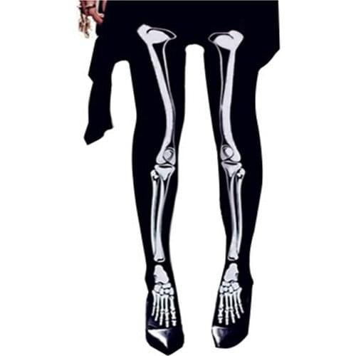 Black Tights Women Skeleton Halloween Girl Spring Autumn Candy Harajuku Stripper Style Pantyhose