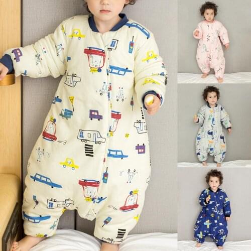 Autumn Winter Thicken Warm Soft Baby Boys Girls Split-Leg Anti-Kick Sleeping Bag Sleepwear Pajamas Warm Children clothes