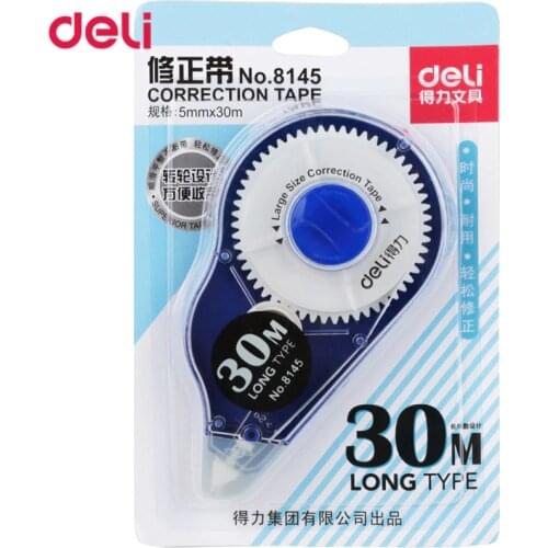 Deli Plastic Correction Tape 30m length Normal Office & School Supplies 5mm*30m Tape Roller Material Cute Correction Stationery
