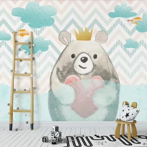 Milofi custom 3D wallpaper mural cloud love bear child room living room bedroom wall decoration wallpaper
