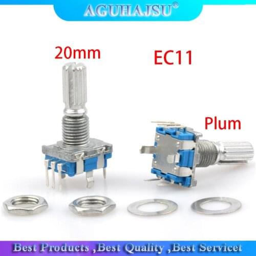 10pcs Plum handle 20mm rotary encoder coding switch / EC11 / digital potentiometer with switch 5 Pin
