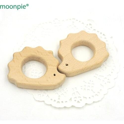 20pcs x 60mm DIY Organic beech hedgehog Ring baby teether nursing toy smooth 2.36 inch DIY fitting Handcrafted baby gift EA49