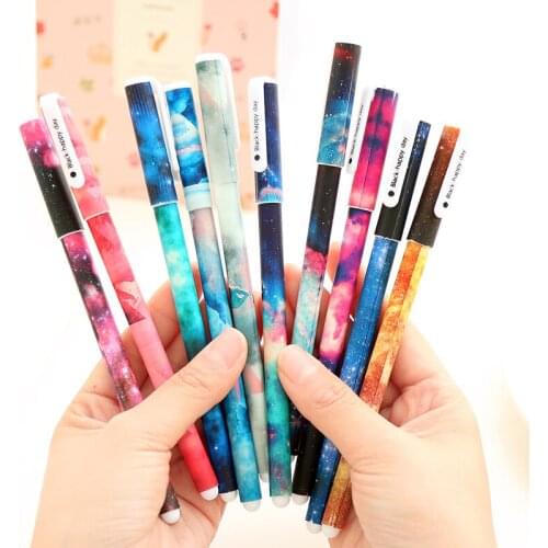 10 Pcs Creative Star Night Color Gel Ink Pen Kawaii School Supplies Office Accessories