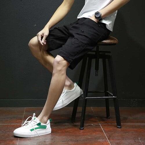 New Mens Fashion Leisure Mens Ripped Short Jeans Brand Clothing Summer Cotton Shorts Breathable Tearing Denim Shorts Male