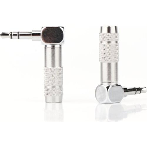 Hi-end 90 degree L Shape mini plug 3.5mm Male stereo phono Adapter for DIY Headphone Cable