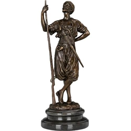 Arabian Man Statue Bronze Antique Sculpture Art Male Figurine Home Decoration