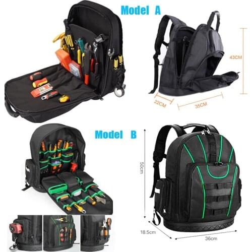 Hardware Upgrade Tool Bag in Electrician Bag 1680D Oxford Waterproof Wear-Resistant Strong Tool Storage Toolkit Multifunctional