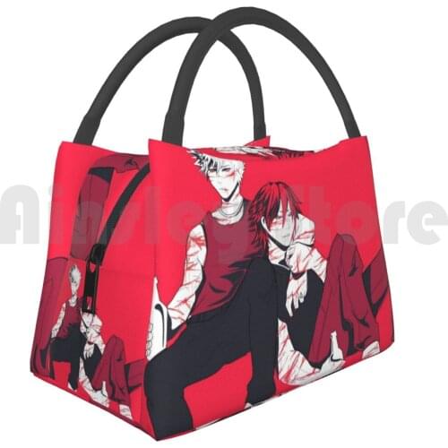 Cooler Lunch Bag Picnic Bag Kiribaku-Red Kiribaku Bakushina Bakugou Bnha Mha Katsuki Bakugo Kirishima