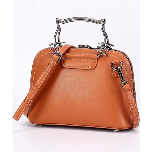 Kitty Handle Bag for Women 2021 Luxury Handbags Shoulder Bag Shopping Bags Casual Genuine Cohide Female Fashion Brand 2in1