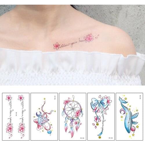 Temporary Tattoos Stickers Colorful Flower & Cartoon Animal Waterproof Girl Shoulder Arm Tattoo Stickers SK88
