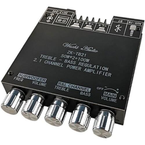 ZK-TB21 TPA3116D2 Bluetooth 5.0 Subwoofer Amplifier Board 50WX2+100W 2.1 Channel Power Audio Stereo Amplifier Board Bass AMP