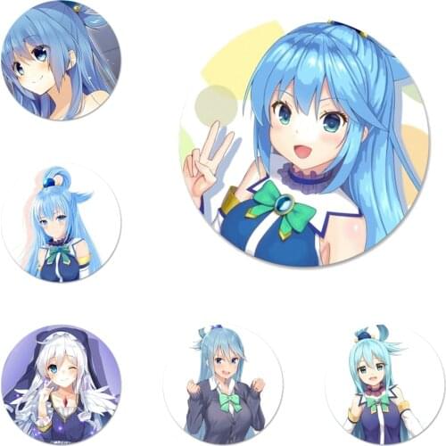Konosuba Aqua Icons Pins Badge Decoration Brooches Metal Badges For Clothes Backpack Decoration