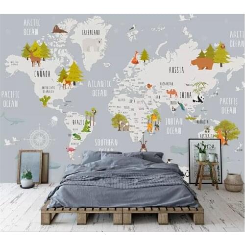 Beibehang Custom wallpaper 3D mural cartoon world map background wall living room bedroom wall papers home decor papel de parede