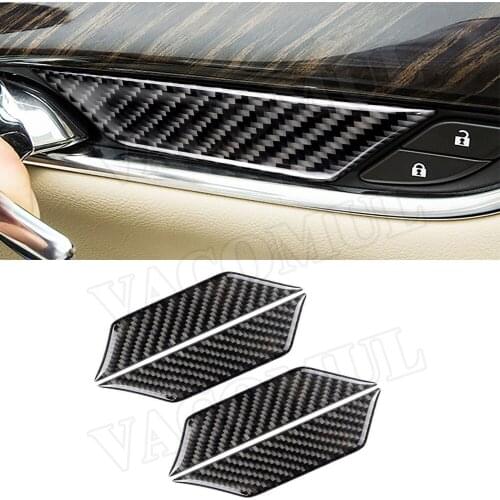4Pcs/ Set Carbon Fiber Car Door Handle Bowl Trim Cover Car Interior Decoratio Compatible for Cadillac XT5 2016-2019 Accessories