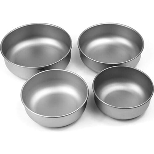 4pcs Camping Picnic Flatware Titanium Tableware Set Soup Bowl Vegetable Bowl Bacteriostatic Tableware Salad Bowl 600-900ML