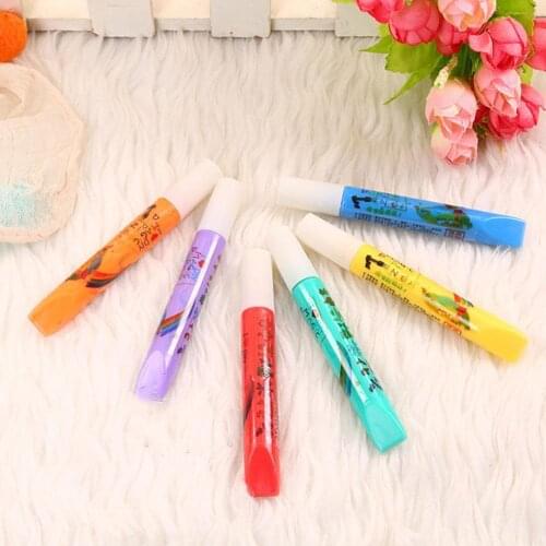 6pcs/set Popcorn Pen Watercolor Pen 3d Printing Stroke Marker Bubble Gift Effect Diy Drawing Children Expansion Pen A I7Y4