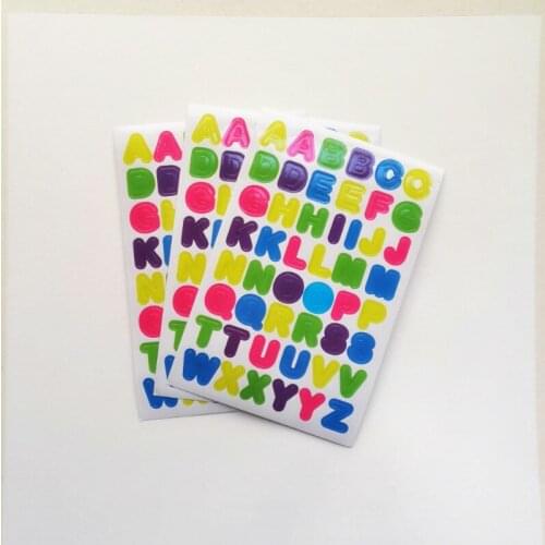 6pcs Cute colorful letters paper sticker diy photo album mobile decoration label sticker stationery diary sticker gift for kids