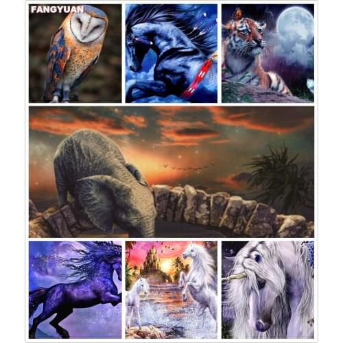 Diamond Painting Horse Mosaic Diamond Embroidery Animals Elephant Diy Picture of Rhinestones Cross Stitch Kits Wall Decor Gift