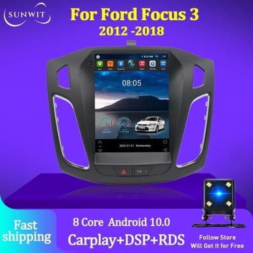 Tesla Style Android Car Radio Multimedia Player For Ford Focus MK3 2004-2011 GPS Navigation 2 Din Stereo Receiver Carplay DSP 4G