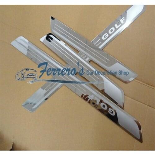 Free shipping 4pcs/lot ultra-thin Stainless Steel Door Sill pedal Scuff Plate for 2011-2016 VW GOLF 7 MK7 7GEN GOLF 6 MK6