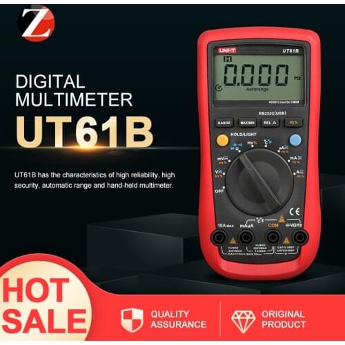 DMM Digital Multimeters UNIT-T UT61B Automatic range Auto Power Off LCD Backlight DMM with Temperature Test