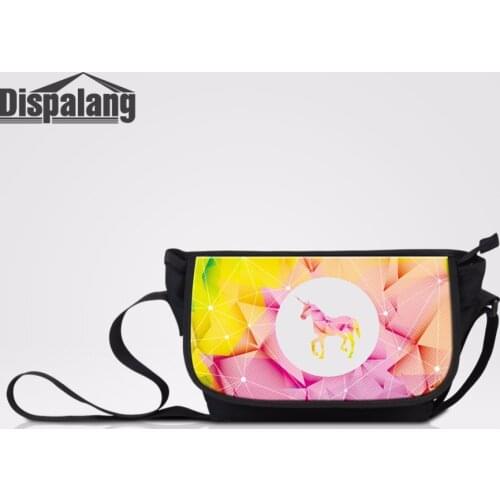 Dispalang Trendy Canvas Messenger Bags Unicorn Animal Satchels Female Sling Bags Women Crossbody Bag For Travel Shoulder Bag