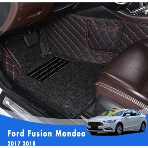 For Ford Fusion Mondeo 2017 2018 2019 2020 Luxury Double Layer Wire Loop Car Floor Mats Carpet Auto Interior Accessories Styling