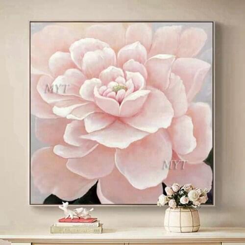 Artwork Oil Painting With Pink Flowers Handpainted Wall Art Home Decor Picture Sale Mass Production Decoration Oil Paintings
