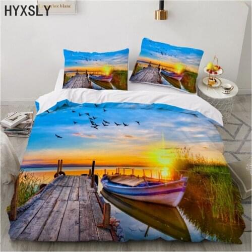 Scenery Nature Bedding Set Duvet Cover 3d Digital Printing Bed Linen Queen King Size Landscape Customize Design Kids Bedclothes
