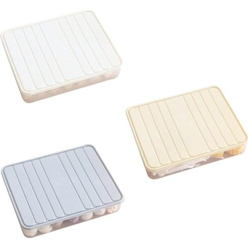Kitchen Food Fresh Preservation Tray Stackable Refrigerator Dumplings Container Box with Lid Organizer Fridge Crisper
