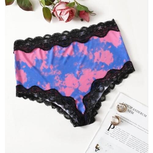 Fashion Sexy Women Lingerie Splice Lace G-string Underwear High Waist Panties Female T string Thongs Soft Comfortable Underpants