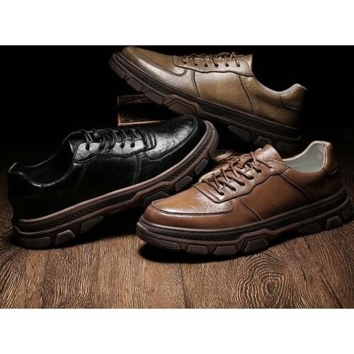 Men Shoes Leather Flats Men Loafers High Quality Wear Resistant Sole Outdoor Men Sneakers Male Casual Shoe New