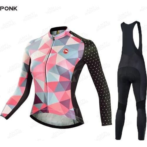 2022 New Women Winter Thermal Fleece Cycling Long Jersey Sets Breathable Ropa Ciclismo Long Sleeve MTB Bike Clothes Outdoor Spo