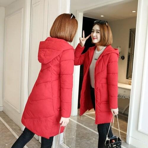 2021 winter new cotton padded jacket womens middle and long Korean slim and thickened cotton padded jacket
