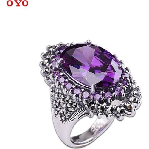 Jewelry manufacturers sell new 925 Sterling Silver jewelry. Taiyin Seiko Womens Atmospheric Amethyst Ring Opening