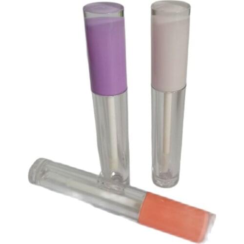 5ml Empty Plastic Refillable Bottle Round Lip Gloss Tubes Clear Lip Gloss Wand Tube Cosmetic Packaging Containers 50Pieces