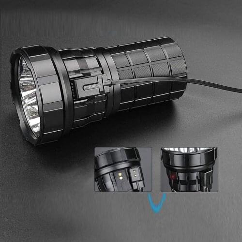 R60C LED Pocket Flashlight Strong Light Zoom USB Rechargeable Aluminum Alloy Portable Flashlight Waterproof with Hook Clip
