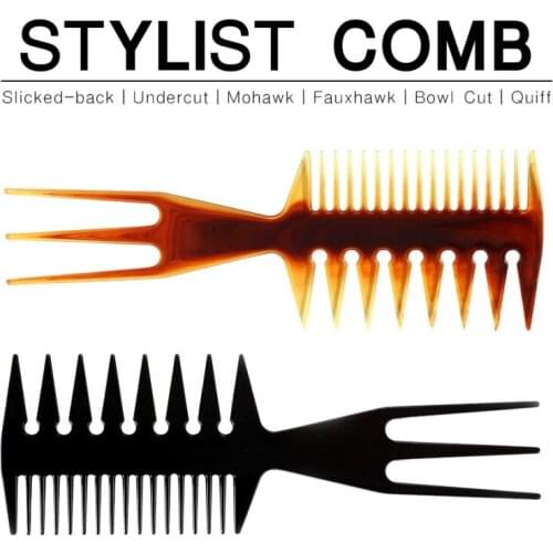 1pcs Head Comb Three-sided Fish Inserting Comb Large Tooth Flat Bottom Fork Combs Plate Hair Styling Hairdressing Tools