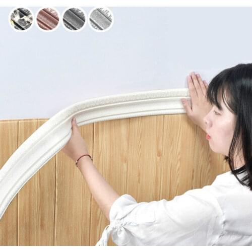 8cmX2.3m Waist Line Waterproof Skirting Line Self-adhesive Three-dimensional Wall Stickers Childrens Anti-collision Border Line