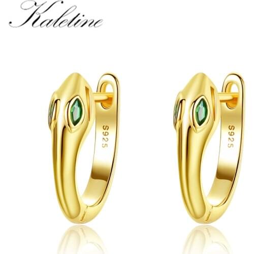 Kaletine Female Medusa Snake Trend 925 Sterling Silver Hoop Earrings For Women New Original Earring Zircon Fine Jewelry