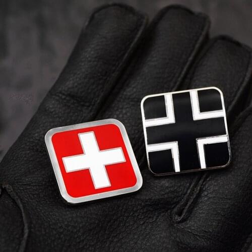 Switzerland Military Emblem Badge Armored Division Swiss Red Cross Medical Metal Brooch Pin