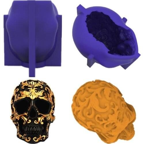 13MC Pattern Small Skull Silicone Mold Epoxy Resin DIY Decoration Making Soap Candle