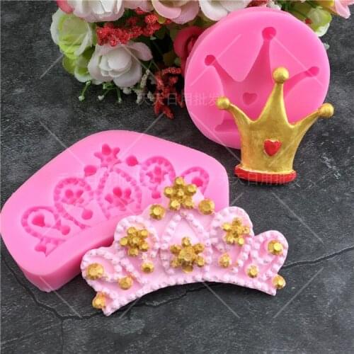 1Pcs Silicone Mould Princess gem Crown Shape Baking Pan Cake Decorating Tools Chocolate Soap Mold Cake Tool