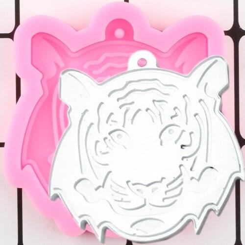 Tiger Head Silicone MoldNecklace Jewelry Epoxy Crafting Molds DIY Craft Keychain Pendant Polymer Clay Handmade Charms Mould