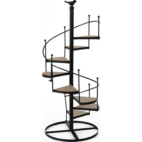 Modern Decorative Iron Plant Rack Stand Plants Succulent shelf 8 layer Stair shape Garden flower stand + wood plate NJ71412
