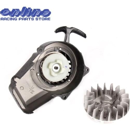 Aluminum Alloy Easy Pull Start Starter + Flywheel+Screw Claw for 47cc 49cc Pocket Mini Moto Dirt Bike Crosser ATV Quad Minimoto